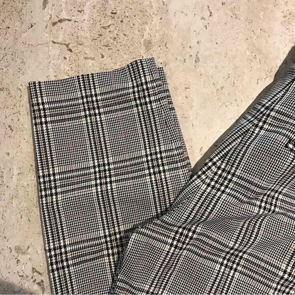 H&M Houndstooth Straight Leg Skinny Trouser Dress Pants Size 4 - Picture 4 of 6
